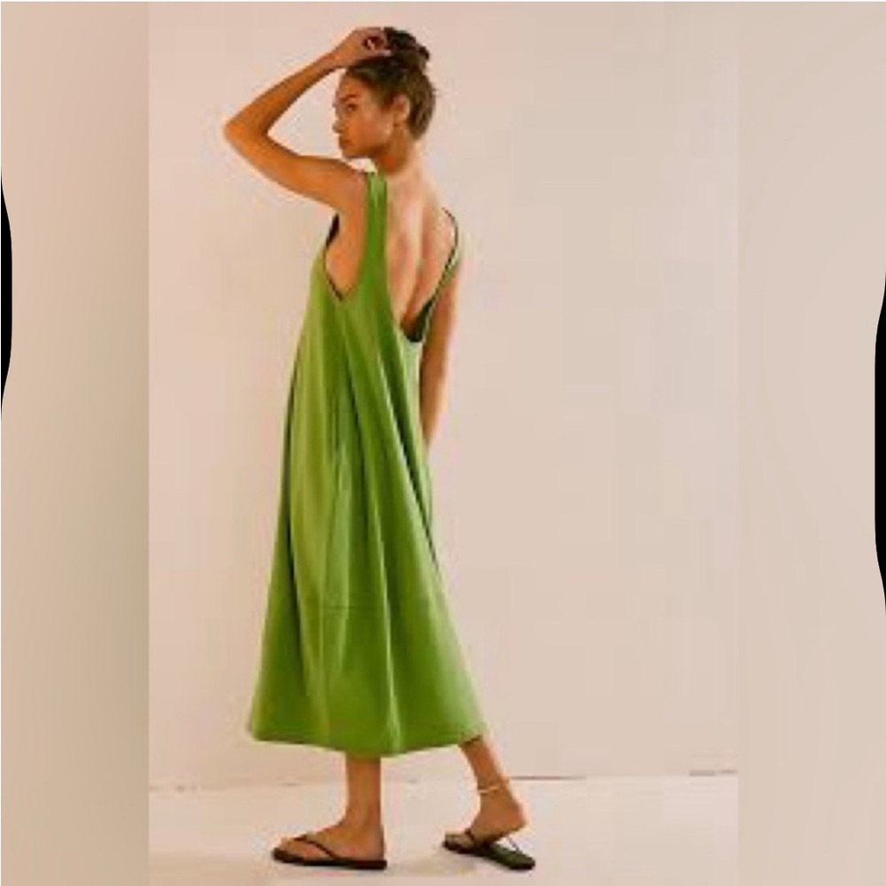 Free People FP Beach Perth Barrel Midi Dress Size S 100% Cotton Casual Comfort - Picture 4 of 7